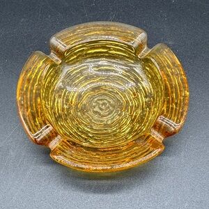Anchor Hocking Amber Glass Ashtray Soreno Pattern Vintage 1960s
